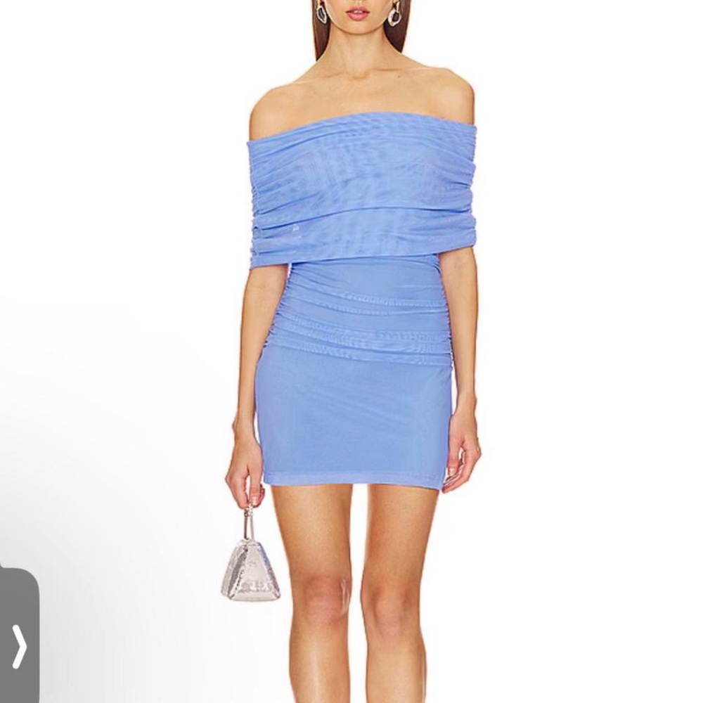 Elegant Off-Shoulder Blue Dress